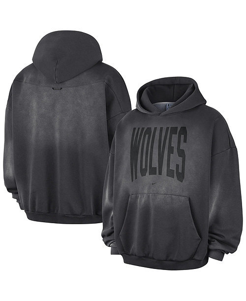 Men's Charcoal Minnesota Timberwolves 2026 Standard Issue Travel Washed Fleece Pullover Hoodie