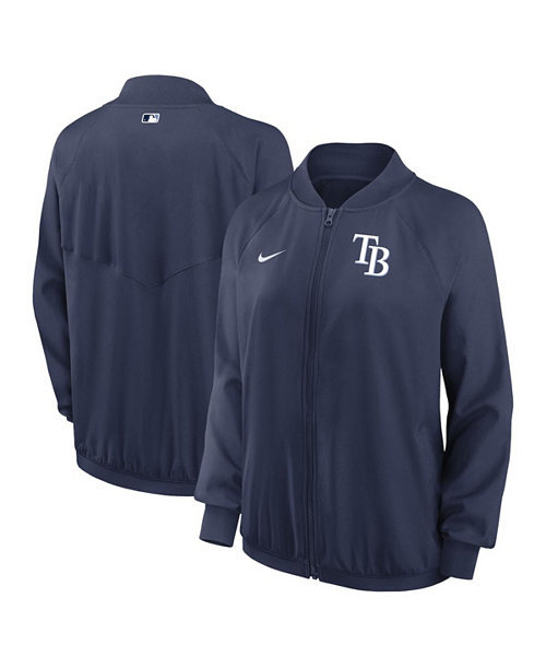 Women's Navy Tampa Bay Rays Authentic Collection Team Raglan Performance Full-Zip Jacket