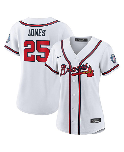 Women's Andruw Jones White Atlanta Braves 2026 Baseball Hall of Fame Retired Player Replica Jersey