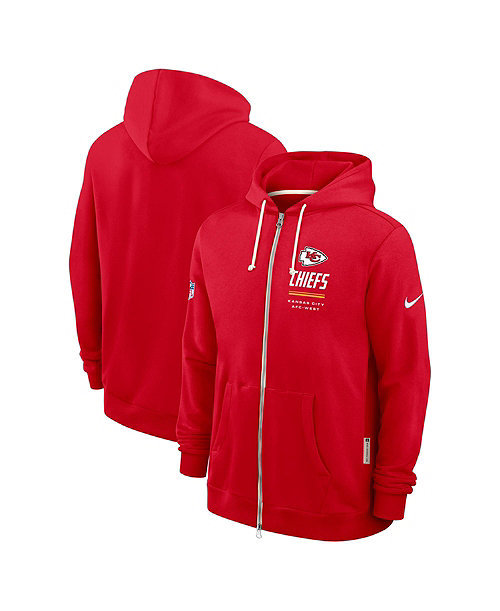 Men's Red Kansas City Chiefs Sideline Standard Issue Dri-FIT Full-Zip Hoodie