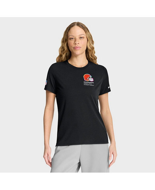 Women's Black Cleveland Browns 2025 NFL Crucial Catch Tri-Blend Dri-FIT T-Shirt