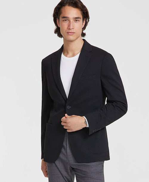 Men's Slim-Fit Solid Knit Sport Coat