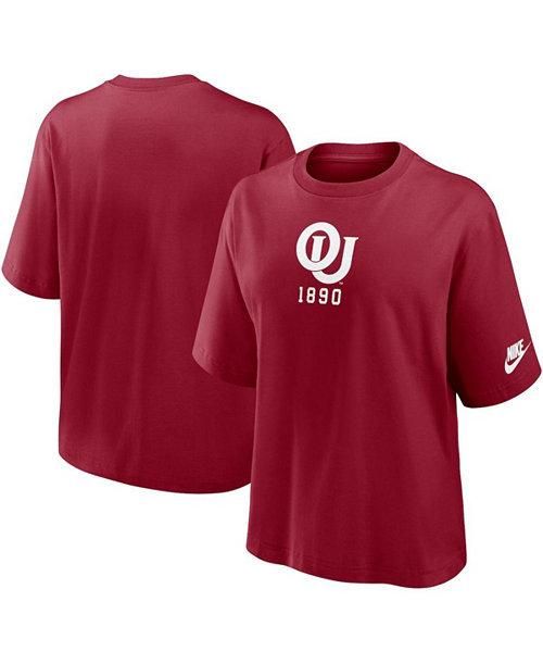 Women's Crimson Oklahoma Sooners Boxy Legacy Established T-Shirt