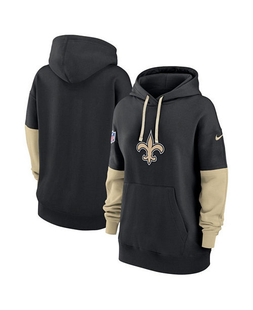 Women's Black New Orleans Saints 2024 Sideline Essential Fleece Pullover Hoodie